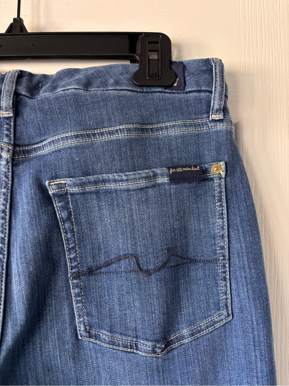 7 for all Mankind Womens Kimmie straight navigation jeans 32 high medium wash - Picture 6 of 12